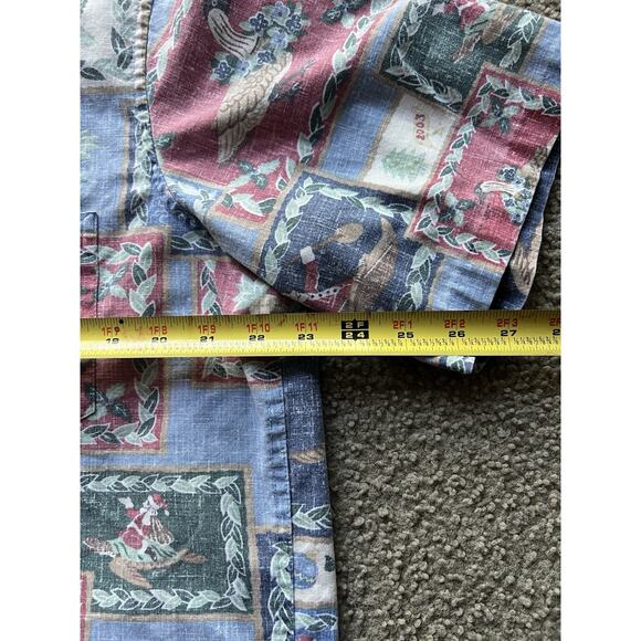 Reyn Spooner Mens Multicolor Christmas Short Sleeve Hawaiian ButtonUp Shirt Sz L - Picture 4 of 6